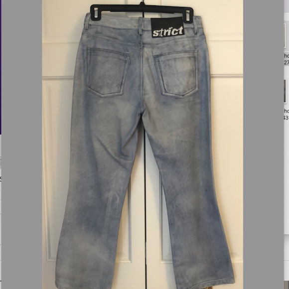 NWT Alexander Wang Indigo Cropped Leather Pants sz 0 - Picture 5 of 8